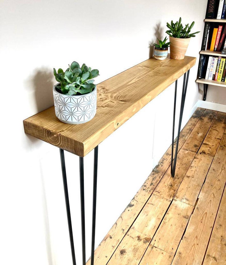 Rustic Console Table | Wooden Console Table | Narrow | Radiator Shelf | Hallway Table | Reclaimed | Living Room Furniture | Radiator Table 