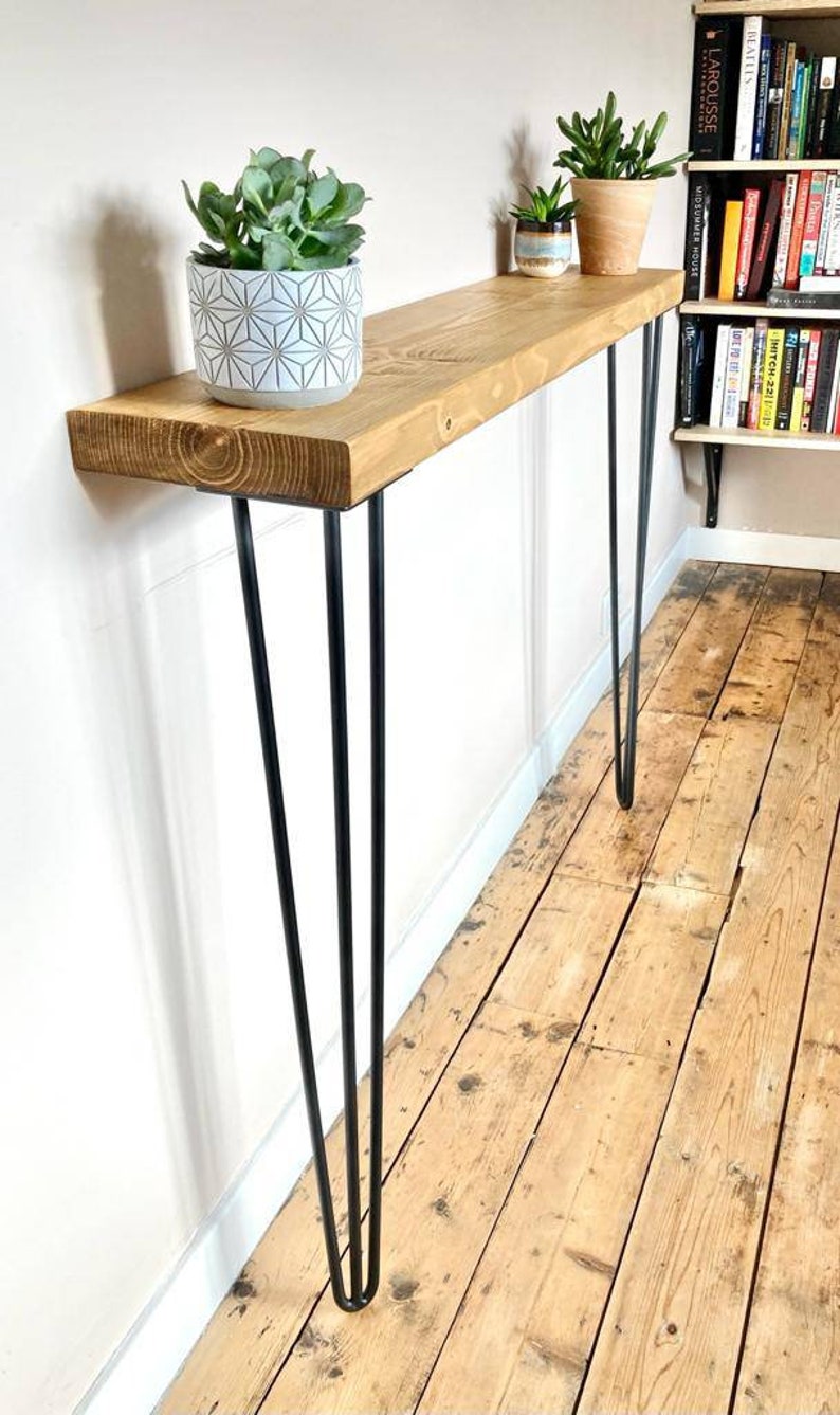 Rustic Console Table Radiator Shelf Narrow Hallway Table Etsy UK