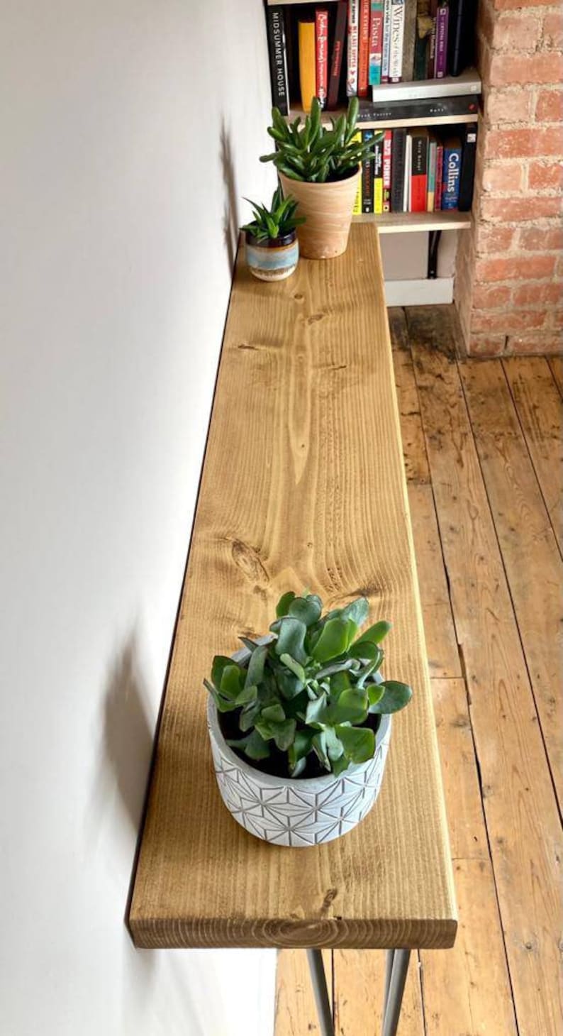 Rustic Console Table Radiator Shelf Narrow Hallway Table Etsy UK