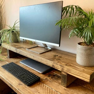 Monitor Stand Desk Organiser Monitor Riser Desk Shelf Laptop Stand Desk Storage Computer Stand Home Office Customisable image 1