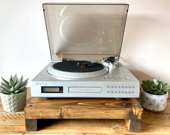 Record Player Stand | Desk Organiser | Amp Riser | Desk Shelf | Desk Storage | Rustic Wood | Handmade | Customisable