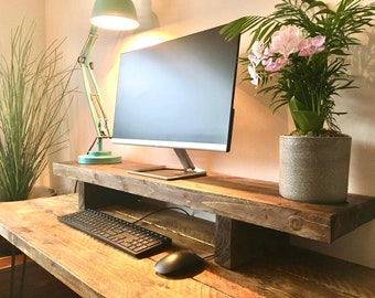 Monitorständer | Schreibtisch-Organizer | Monitorerhöhung | Schreibtischregal | Laptopständer | Schreibtischaufbewahrung | Computerständer | Homeoffice | Anpassbar |