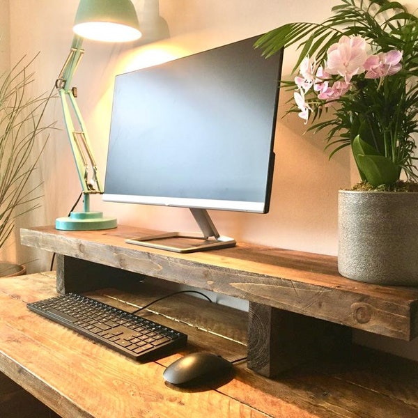 Monitorständer | Schreibtisch-Organizer | Monitorerhöhung | Schreibtischregal | Laptopständer | Schreibtischaufbewahrung | Computerständer | Homeoffice | Anpassbar |