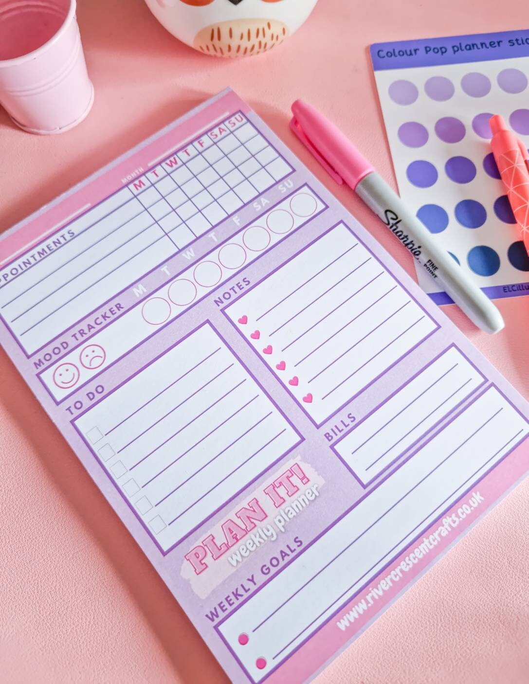 Plan It Pink Purple Weekly Notepad Planner A5 - Etsy