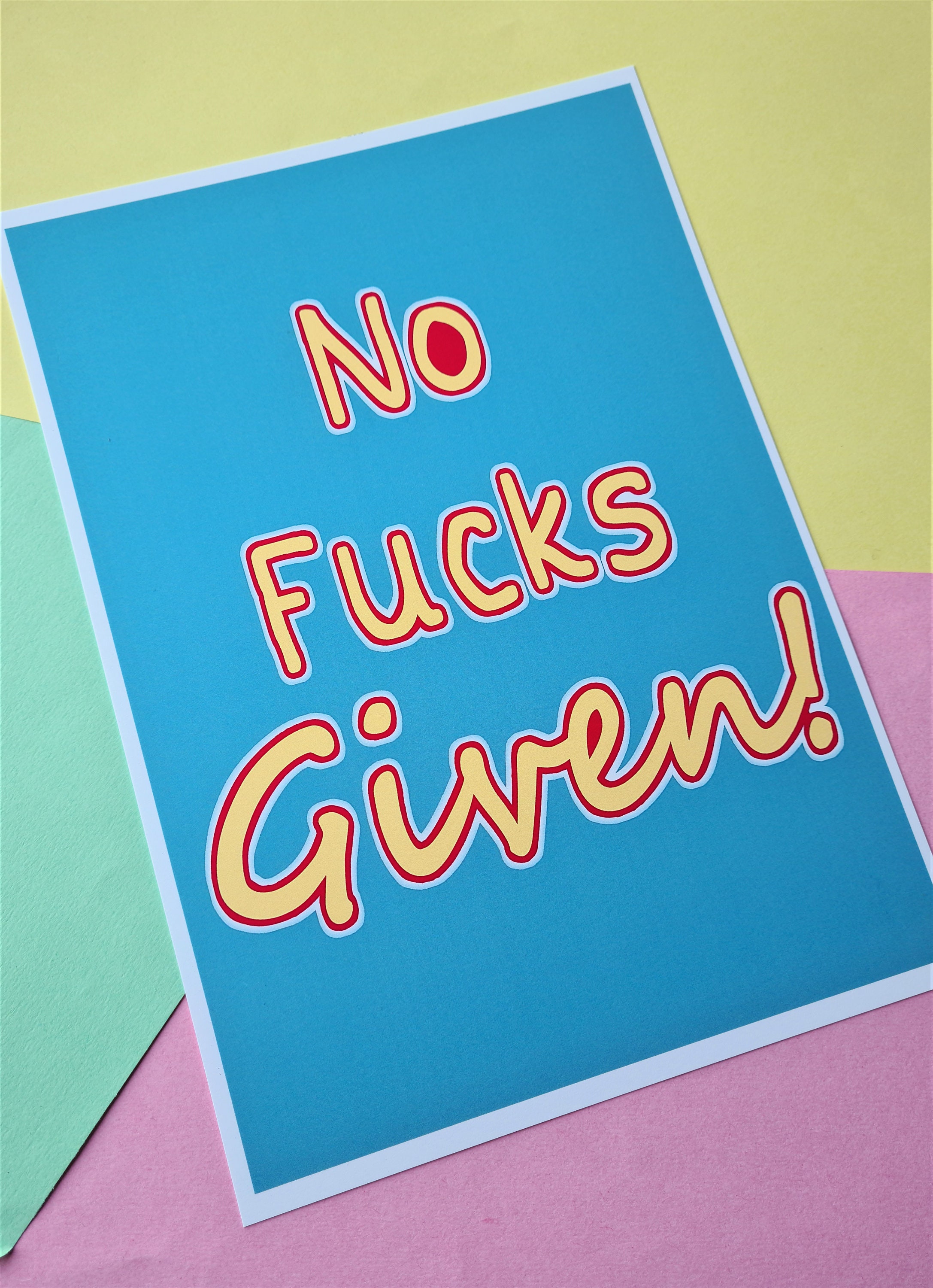 No Fcks Given A5 Print Etsy