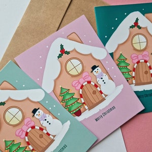 Cartoline di Natale della casa del pane allo zenzero