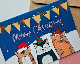 Weihnachtskarte Katze| Weihnachtskarte