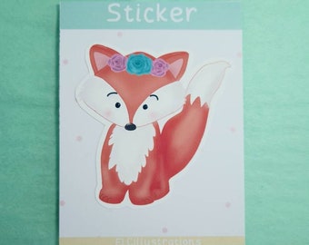 Cute fox matte vinyl sticker