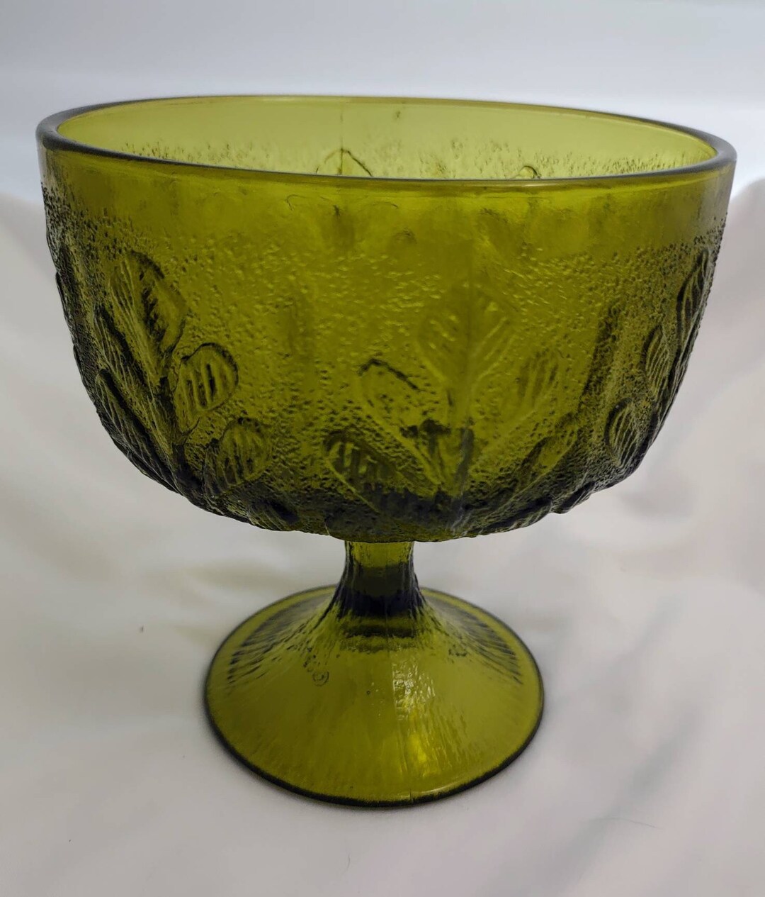 Vintage FTD 1978 Green Glass Dish Bowl Flower Vase Etsy