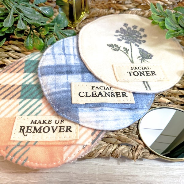 Pocketed Egyptian Cotton Rounds |  Sustainable, Reusable, Eco-friendly Makeup Removal Pads