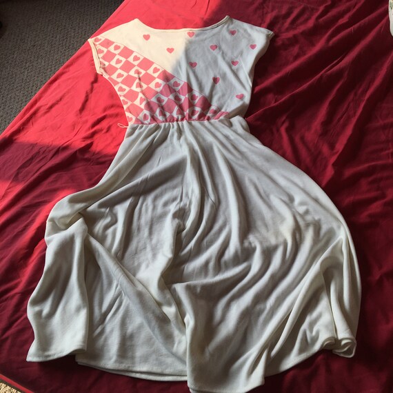 1970's Pink Checkered Heart Cotton Dress