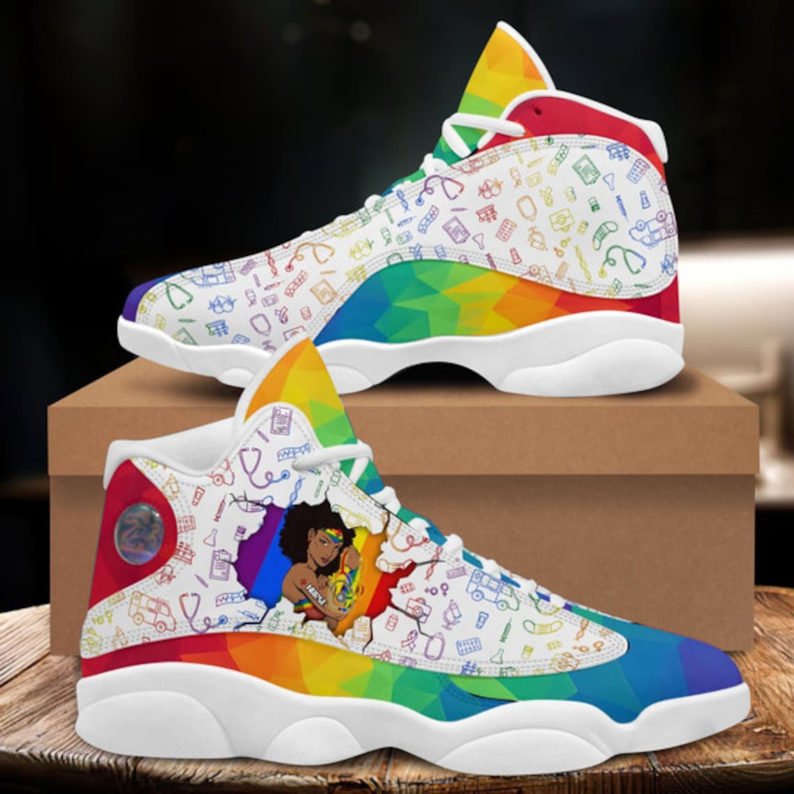 Nurse Air Jordan 13 Sneakers Nurse LGBT Shoes LGBT Gift | Etsy