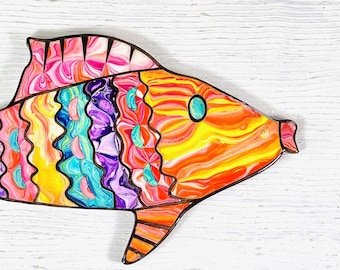 Fish Mosaic Art: Birchwood Tropical Wall Decor