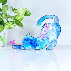Cat Painting, Cat Sculpture, Cat Handmade Art, Cat Art Gifts, Cat Lover Gift, Gift for Cat Lover Her or Him