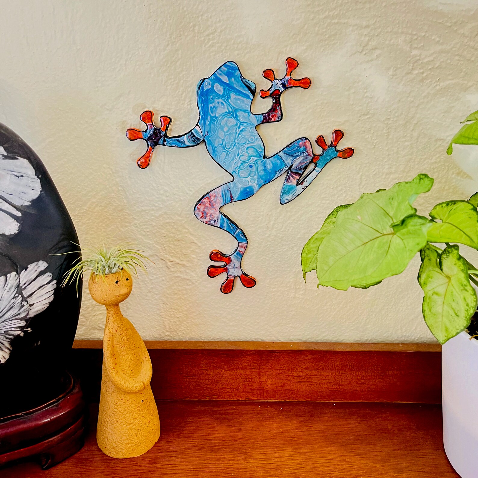 Tropical Frog Wall Decor Hand Painted Acrylic Fluid Art on Etsy