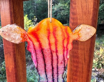 Handmade Cow Ornament: Unique Barnyard Decor