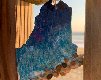 Maine ornament w/Real beach sand