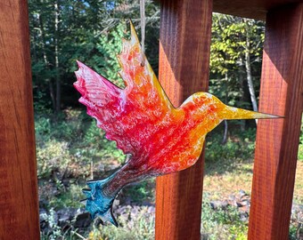 Handmade Colorful Hummingbird Ornament