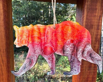 Handmade Multi-Colored Bear Ornament - Deep Woods Decor