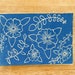 Blue Flowers Linocut Print