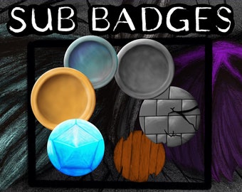 6 material Twitch Badges