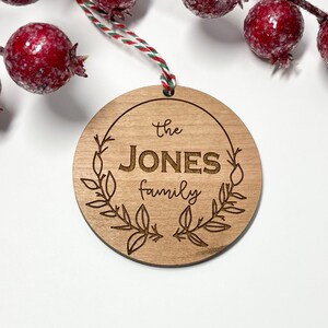 Custom Engraved Ornament, Name Ornament, Family Ornament, Personalized Gift, Family Keepsake, Gift Tag, Stocking Tag, Ornament
