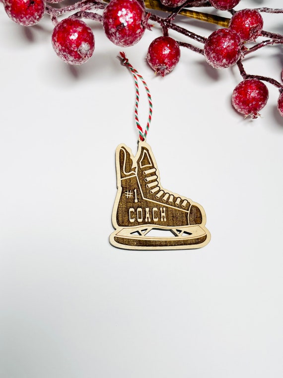 Hockey Coach Christmas Ornament Hockey Skate Ornament Team Etsy
