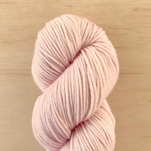 Pastries • Soirée DK • Sego Fibers • Hand Dyed Yarn • Extra Fine Superwash Merino Recycled Nylon • Light Blush Pink Tonal