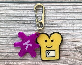 Toast Dog Charm, Toast Dog Tag, Toast and Jam Charm, Breakfast Pet Tag, 3D Printed Dog Tag, Dog Gift for Dog, Gift for Dog Owner