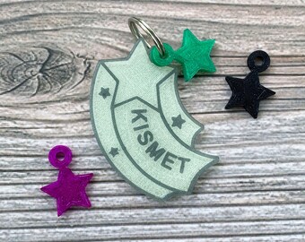 Star Dog Tag, Glow in the Dark Dog Tag, Celestial Dog Tag, 3D Printed Pet Tag, Custom Pet ID Tag, Dog Gift, Dog Owner Gift