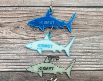 Shark Dog Tag, Shark Charm, 3D Printed Dog Tag, Summer Dog Tag, Glow in the Dark Dog Tag, Pet Accessories, Dog Gift, Dog Owner Gift