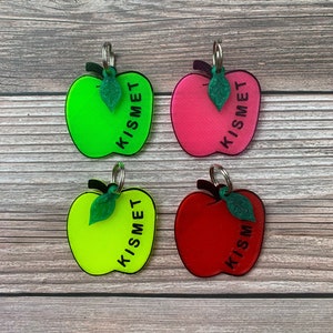 Apple Dog Tag, Apple Charm, Nature Dog Tag, Fall Dog Tag, Fall Charm, 3D Printed Dog Tag, Dog Gifts for Dogs, Dog Gifts for Owners