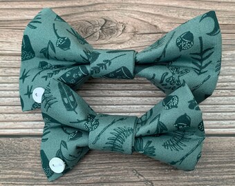 Camping Dog Bow Tie, Cat Bowtie, Bowtie for Dog Collar, Pet Neckwear, Dog Birthday Gift, Dog Owner Gift, Cat Gift, Cat Owner Gift