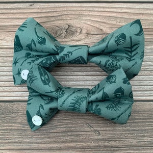 Camping Dog Bow Tie, Cat Bowtie, Bowtie for Dog Collar, Pet Neckwear, Dog Birthday Gift, Dog Owner Gift, Cat Gift, Cat Owner Gift