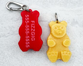 Colgante de oso para collar de perro, colgante de oso 3D, placa de identificación para perro con temática de naturaleza, colgante para collar de perro impreso en 3D, regalo para perro