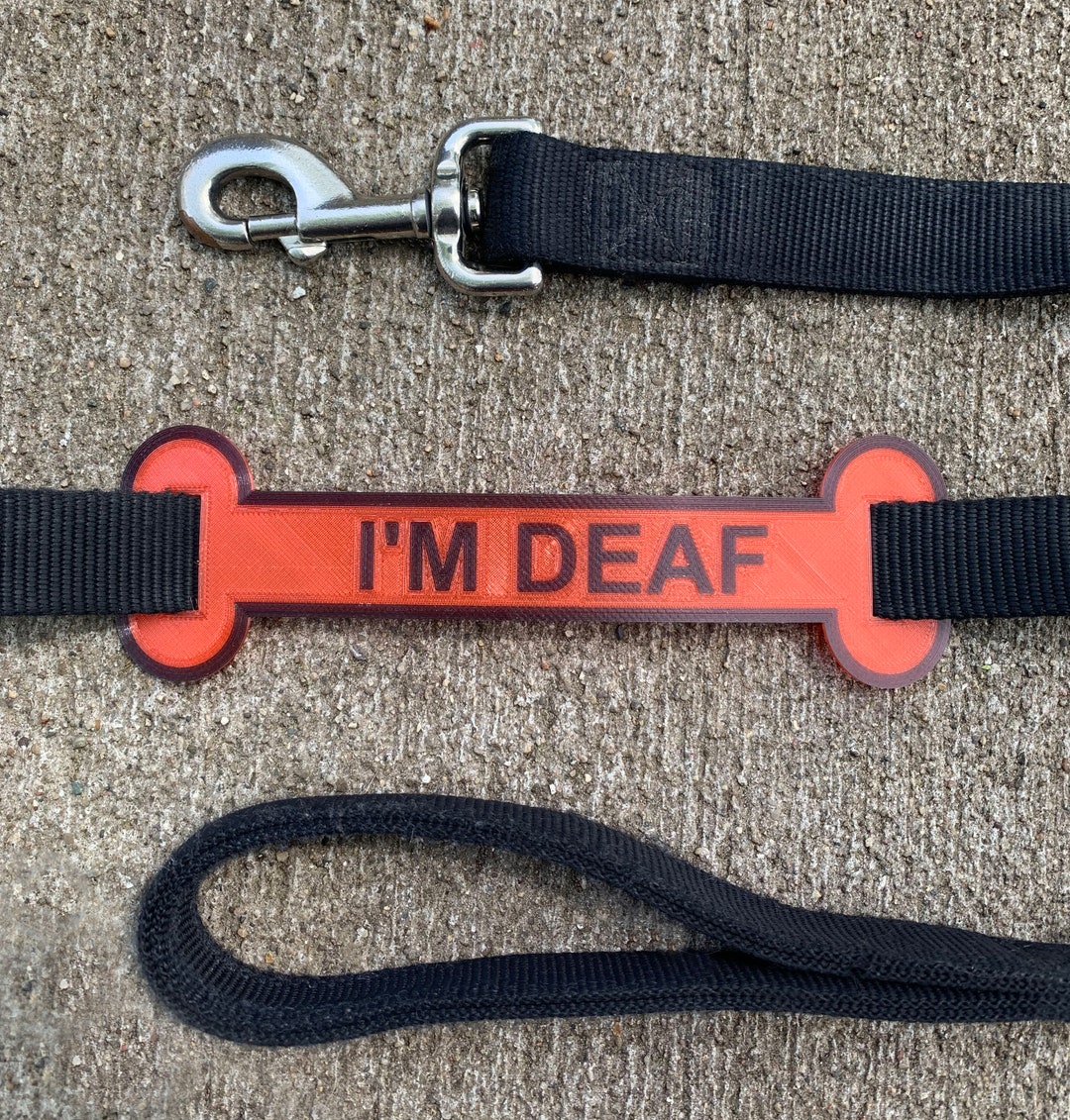 I'm Deaf Leash Sleeve, Leash Wrap, Personalized Dog Harness Sleeve, Dog