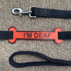 I&#39;m Deaf Leash Sleeve, Leash Wrap, Personalized Dog Harness Sleeve, Dog Leash Tag, Dog Gifts for Dogs, Dog Owner Gift
