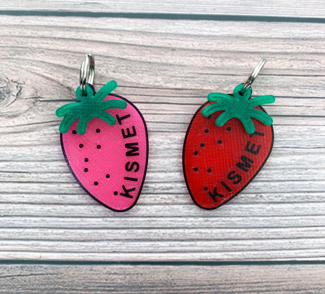 Raspberry Dog Tag Strawberry Dog Tag, Strawberry Charm, Summer Dog Tag, 3D Printed Dog ...