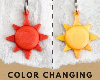 Color Changing Sun Dog Collar Charm, Sun Dog Collar Charm, Summer Charm, Nature Dog Collar Charm, 3D Printed Dog Collar Charm
