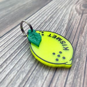 Lemon Dog Tag, Lemon Charm, Summer Dog Tag, 3D Printed Dog Tag, Pet Accessories, Dog Gift, Dog Owner Gift, Cat Gift, Cat Owner Gift image 2