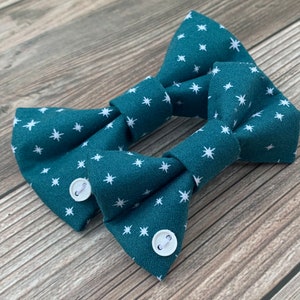 Teal Dog Bow Tie, Celestial Dog Bow Tie, Dog Collar Bow Tie, Pet Neckwear, Dog Gifts for Dog, New Puppy Gift, Dog Adoption Gift