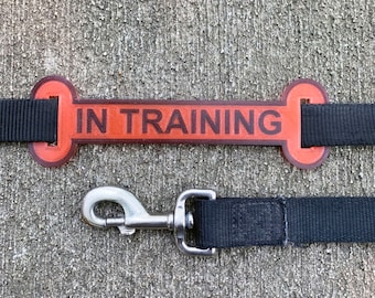 In Training Leash Sleeve, Leash Wrap, Personalized Dog Harness Sleeve, Dog Leash Tag, Dog Gifts for Dogs, Dog Owner Gift