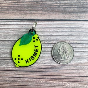 Lemon Dog Tag, Lemon Charm, Summer Dog Tag, 3D Printed Dog Tag, Pet Accessories, Dog Gift, Dog Owner Gift, Cat Gift, Cat Owner Gift image 3