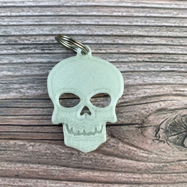 Skull Dog Tag, Glow in the Dark Dog Tag, Spooky Dog Tag, Gothic Dog Tag, 3D Printed Dog Tags, Halloween Dog Tag, Dog Owner Gift, Dog Gift