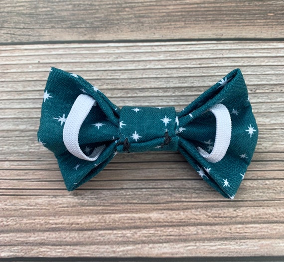 Teal Dog Bow Tie Celestial Dog Bow Tie Dog Collar Bow Tie Pet