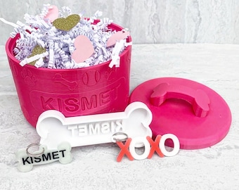 Dog Valentine Gift Set, Valentine's Day Gift for Dogs, Personalized Dog Treat Jar, Dog Treat Jar, Valentine's Day Gift for Dog Lover