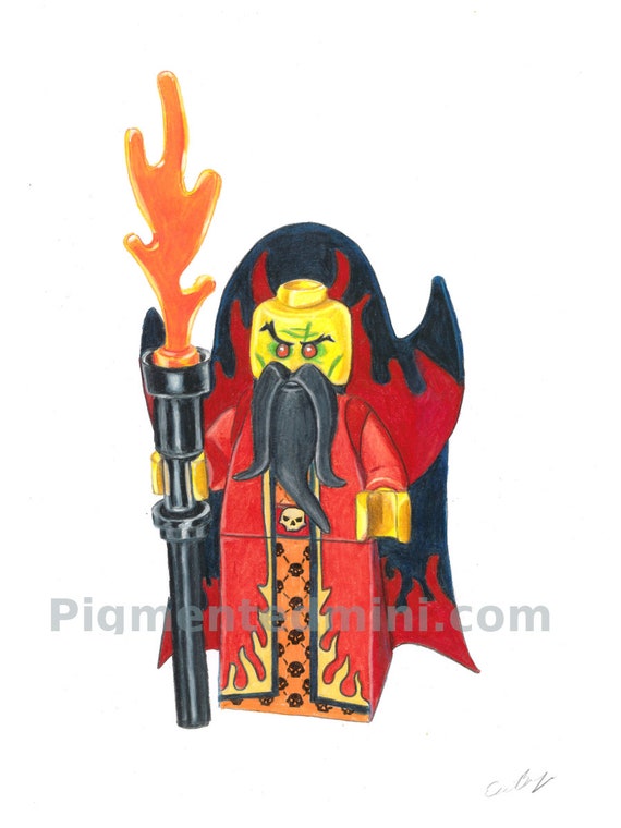 Lego Minifig Evil Wizard Wall Art Print - Etsy