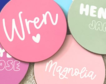 Newborn Name Sign, Baby Name Sign - 3.5 Inch, Custom Baby Announcement, Newborn Name Sign, Gift Newborn