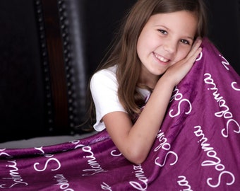 Personalized Custom Blanket, Name Blanket, Blanket Gift, Baby Blanket, Kids Blanket, Personalized Gift, Custom Gift, Retro Blanket, Boho