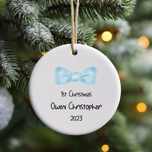 Custom Baby Boy Christmas Ornament, Personalized Ornament, Baby's first christmas ornament, Boy Ornament, Name Ornament, Holiday Gift